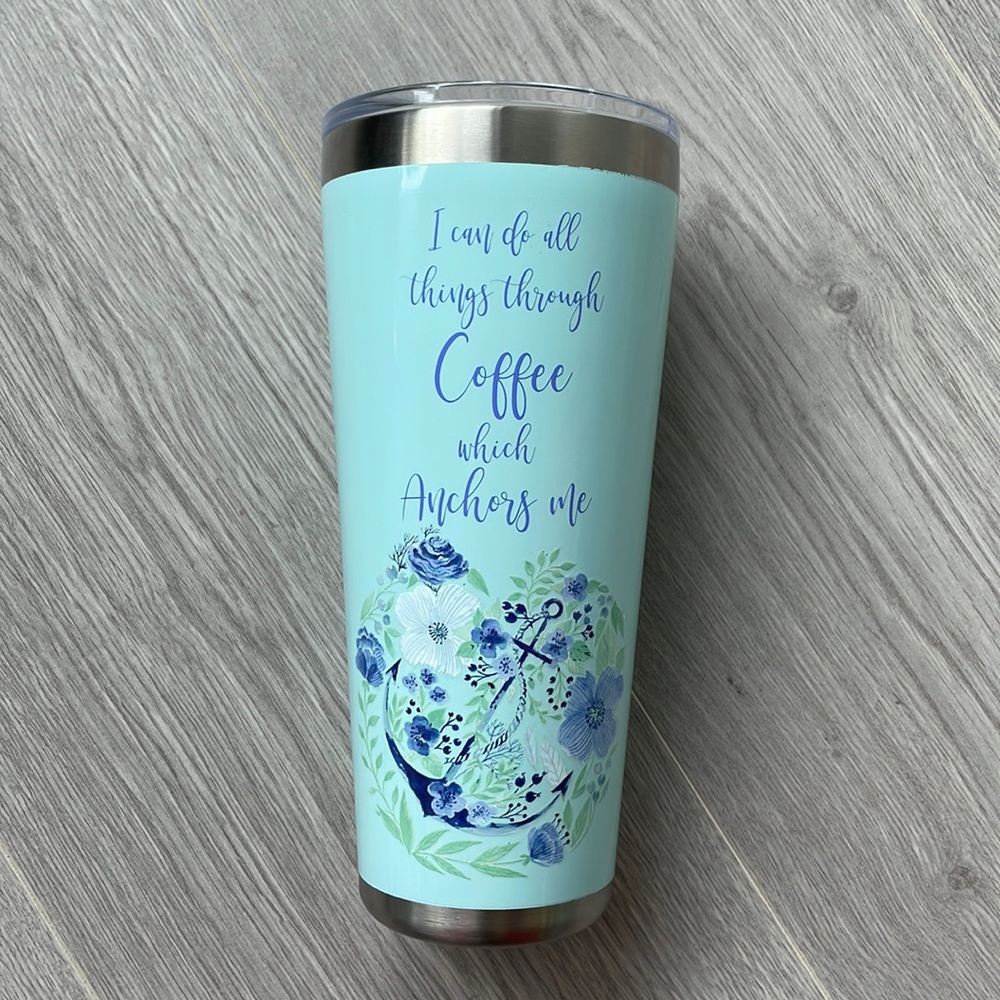 Refresh Blue Floral Coffee Tumbler
